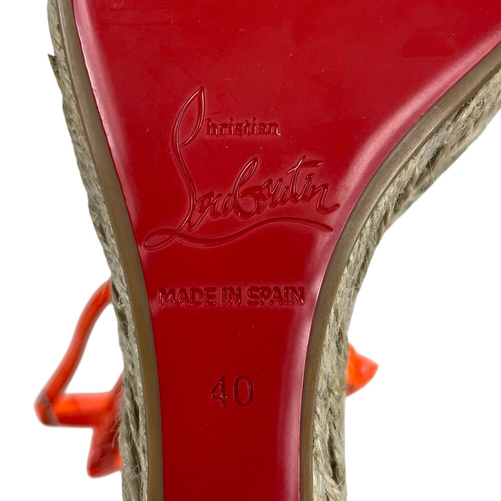 Christian Louboutin Mafaldina Zeppa 120 Wedge Sandal Orange Size 40 - Picture 10 of 15